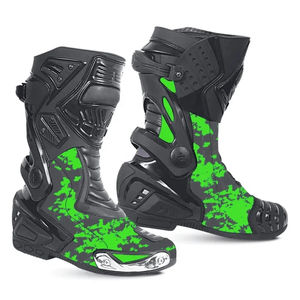 Bottes de motocross en cuir imperméables, respirantes et coupe-vent pour hommes et femmes, pour la conduite hors route en été et en hiver - Product Image 1