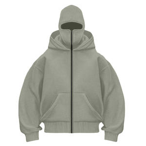 Sudadera con capucha y pasamontañas unisex, chaqueta cálida de forro polar con máscara incorporada, ropa urbana, proveedor de fábrica OEM - Product Image 4