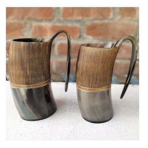 Vente chaude Premium Qualité Artisanat Naturel Viking Bière Corne À Boire Tasse Dernière Conception Animal Poli En Gros Fabrication - Product Image 2