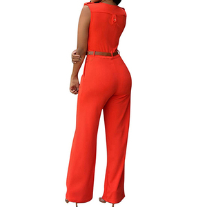 2025 Ladies Wholesale Summer Sleeveless Breathable High Waist <b>Casual</b> Custom <b>Women's</b> <b>Jumpsuits</b> Rompers - Product Image 3