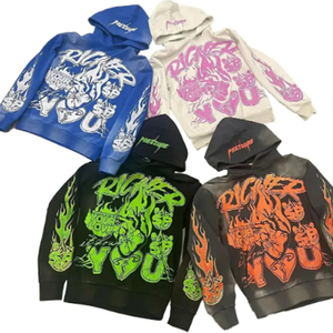 Nuevo personalizado totalmente impreso hombres gota hombros pulóver sudaderas con capucha Unisex sol se desvaneció transpirable algodón polar sudaderas OEM - Product Image 6