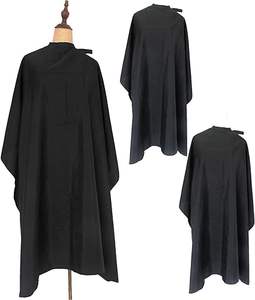 Delantal de barbero negro de poliéster x 100% ecológico de alta calidad, capa de barbero de salón de peluquería - Product Image 1