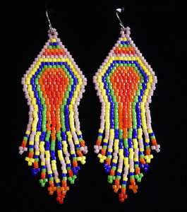 Boho ต่างหูลูกปัดด้วยการออกแบบสีฟ้าครามแอนดี้ cascading Fringe, เครื่องประดับของขวัญที่ไม่ซ้ำกัน - Product Image 2