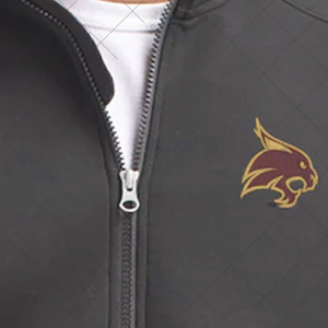 แจ็คเก็ตแทร็คซิปผู้ชาย สกรีนโลโก้ได้ สีดำ น้ำหนักเบา แจ็คเก็ตสำหรับเล่นกีฬาและลำลอง ขายส่ง รับผลิตแบบ OEM ODM - Product Image 3