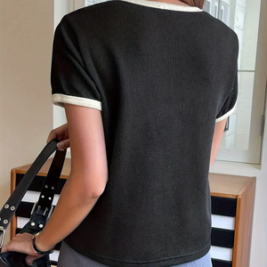 Sweet Girls Impression personnalisée de haute qualité OEM Made Vietnam T-shirt pour femme de style doux grande taille avec haut court sexy - Product Image 2