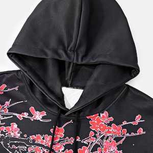 Sudadera con capucha de manga larga de invierno con cordón de bloque de color de lana francesa de gran tamaño para hombre - Product Image 3