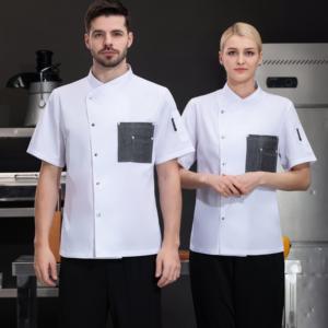 Vendita calda ristorante Chef abbigliamento e Chef uniforme delle donne per Hotel e ristoranti cucina abbigliamento <span class=keywords><strong>da</strong></span> <span class=keywords><strong>lavoro</strong></span> cappotto Chef - Product Image 5