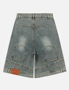 Short en jean décontracté pour homme, vêtement décontracté, coupe droite, respirant, été tissé, streetwear, tenues à la mode - Product Image 3