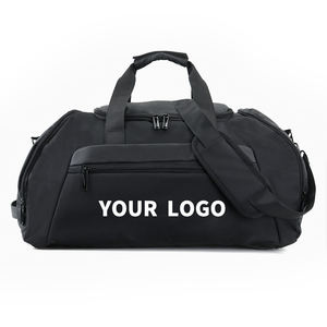 Bolsa de gimnasio de lona de viaje con logotipo personalizado unisex, patrón geométrico, entrenamiento deportivo, Fútbol para hombres y mujeres - Product Image 1