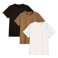 Camisetas de Algodón 100% para Hombre, Estilo Clásico, Paquete de 3, Cuello Redondo, Manga Corta, Ecológicas y Transpirables, Personalizables al por Mayor