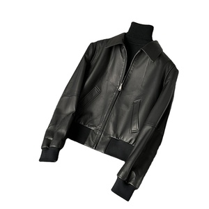 Chaqueta de Invierno para Mujer al por Mayor, Chaqueta de Cuero de Diseño Vintage para Mujer, Chaqueta Bomber de Cuero Negro - Product Image 6