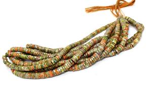 Cuentas de piedras preciosas con forma de neumático Heishi facetado de Unakita Natural para la fabricación de joyas hebras de cuentas de Unakita sueltas de 5-6mm a precio al por mayor - Product Image 3