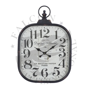 Distress Retro Square Metal <b>Wall</b> <b>Clock</b> <b>Decorative</b> <b>Wall</b> Watch - Product Image 1