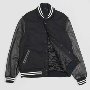 Tout nouveau Logo personnalisé patchs de broderie coupe-vent Letterman Baseball cuir manches laine corps hommes veste universitaire - Product Image 2