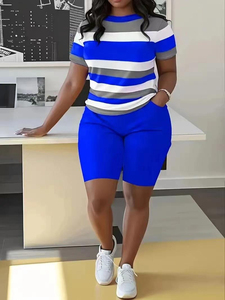 Ensemble double solide pour femmes 2 pièces tenue d'été décontractée avec chemise et short respirant imperméable à l'eau tenue quotidienne - Product Image 2