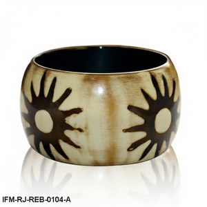 Trendy Chunky Square Resin Bangle <b>Black</b> and White Splatter Pattern <b>Bracelet</b> Geometric Modern Art Jewelry For <b>Woman</b> - Product Image 2