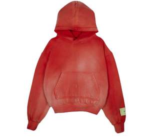 2024 grande taille personnalisé lavage à l'acide poids lourd thermique Streetwear pull personnalisé Patch en détresse ensemble de sweat à capuche - Product Image 4