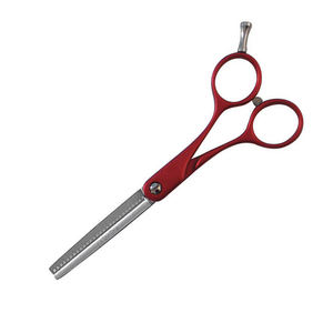 Ciseaux amincissants de coupe de cheveux de poignée de couleur rouge pour des ciseaux amincissants de coiffure de salon de beauté avec le repose-doigt réglable - Product Image 3