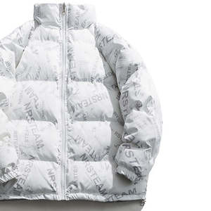 Chaqueta cortavientos ligera de alta calidad para hombre, Material suave de invierno, estilo acolchado de burbujas, ropa larga de talla grande, cuello tejido con capucha - Product Image 5