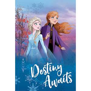 Modern Style Frozen 2 <b>Poster</b> 'Destiny Awaits' Wall Art Made of Paper - Product Image 1