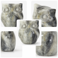 Sculpture d'hibou en cristal naturel, figurine d'oiseau en pierre polie à la main pour la décoration intérieure, la présentation sur bureau, la collection et les cadeaux