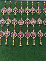 Lot de 10 Lotus Latkan Suspendus Toran Traditionnel Pooja Room Décoration de la Maison pour Diwali Mariages et Festivals