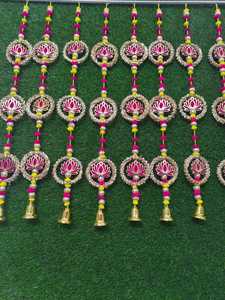 Juego de 10 Lotus Latkan Hanging Toran Tradicional Pooja Room Decoración del hogar para Diwali Bodas y festivales - Product Image 6