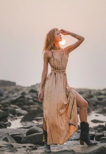 Goddess Tie Dye Kiana/Maxi Boho <b>Dress</b> 100% Cotton A-Line Formal Summer <b>Dress</b> - Product Image 4