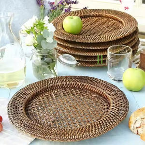 Assiette de chargeur festonnée en Offre Spéciale Plaques de chargeur en rotin Boho pour décoration de table Meilleure vente Napperon du Vietnam HNH Craft - Product Image 3