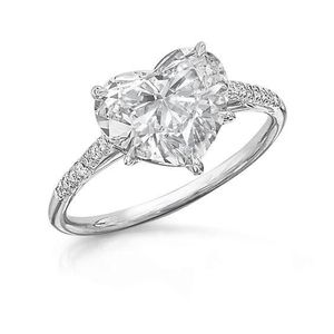 Anillo de turmalina en forma de corazón: Plata de ley 925 con detalles de diamantes americanos, anillos de compromiso, joyería vintage - Product Image 1