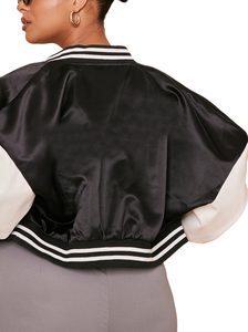 Custom High Quality Women's Men's Satin Varsity <b>Baseball</b> <b>Bomber</b> <b>Jacket</b> Hip Hop Style Reversible Waterproof Breathable Front for - Product Image 5