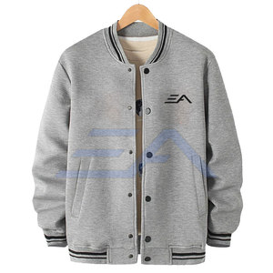 Veste de survêtement pour homme confortable et chaude pour l'hiver, col montant, logo frontal, respirante, écologique, de haute qualité, coupe-vent en coton - Product Image 1
