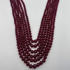 Cuentas Redondas Lisas de Color Rojo Rubí Rellenas de Vidrio de Primera Calidad de 6-11 mm - Piedras Preciosas 100% Naturales de Alta Calidad para la Fabricación de Joyas - Product Image 1