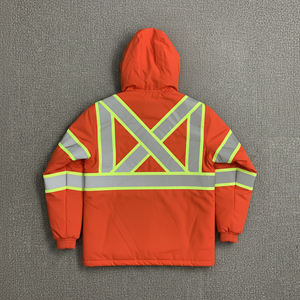 Chaqueta de Seguridad de Alta Visibilidad Color Naranja Clase 3, Color Sólido, Reflectante, Impermeable, con LED Intermitente, Logotipo Personalizado para Hombre - Product Image 5