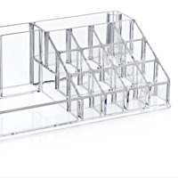 Organisateur de maquillage rectangulaire en acrylique transparent moderne Afossa, boîte de rangement cosmétique durable avec compartiments, écologique et multifonctionnel