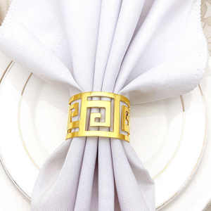 Rond de serviette au design agréable en or Fournitures directes pour hôtels ou restaurants Anneaux de serviette pour la décoration de vaisselle - Product Image 2