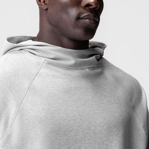 Pullover Heather Grey Sudadera con capucha Casual Algodón Mezclado Sin cordón Manga raglán Sudadera con capucha francesa - Product Image 5