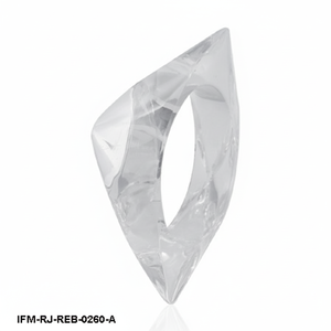 Bracelet en résine géométrique transparente, bracelet volumineux triangulaire sculptural pour femme - Product Image 5