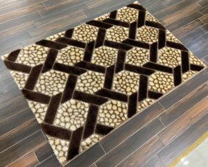 Tapis en polyester shaggy de qualité supérieure fabriqué par Gaziantep, tapis Adiva, tissage jacquard, poils longs, fabrication mécanique, rectangulaire - Product Image 1