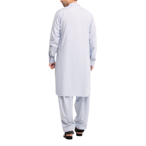 2024 Winter Fashionable Pakistani Shalwar Kameez Casual Wear Breathable Punjabi Kurta Shalwar Men's <b>Sets</b> Solid Colors Adults - Product Image 5