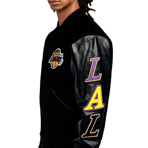 Logotipo personalizado Lana Bordado Varsity Letterman Chaquetas Hombres Varsity Chaqueta de cuero - Product Image 2