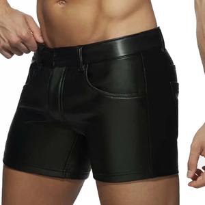 OEM Manufacturer High Street <b>Men's</b> Custom Logo PU <b>Leather</b> <b>Shorts</b> Plain Dyed Waterproof Breathable Stylish Design Solid Pattern - Product Image 6