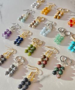 Boho <b>bead</b> earrings with <b>turquoise</b> design andy cascading fringe, unique jewelry gift - Product Image 4