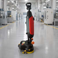 Autolaveuse compacte à double brosse, autoportée, à aspiration, entretien facile pour le nettoyage des bureaux, centres commerciaux et petits ateliers
