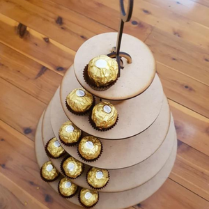 Support de présentation de dessert en bois pour chocolat pour la décoration de fête d'anniversaire - Product Image 1