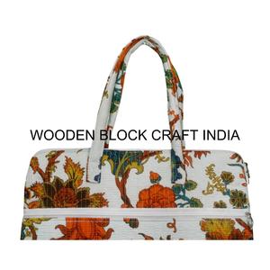 Bolsa de Portátil de Lujo Acolchada, Ligera y Hermosa, Hecha a Mano con Estampado Floral 100% Algodón, con Asa Moderna y Duradera de Estilo Vintage - Product Image 3