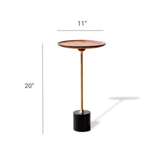 Customized <b>Side</b> <b>Table</b> with Carbon Steel Base Wood <b>Top</b> <b>Side</b> <b>Table</b> for Living Room Drink <b>Tables</b> with <b>Marble</b> Based - Product Image 2