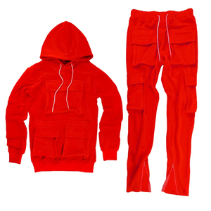 Ensemble survêtement cargo à capuche pour homme, poids lourd, streetwear, automne-hiver 2025, tenue deux pièces automne-hiver, jogging, survêtement - Product Image 5