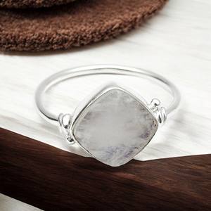 Anillo de piedras preciosas naturales con forma de cojín de Plata de Ley 925 de piedra lunar arcoíris de alta calidad para uso diario, joyería hecha a mano India - Product Image 2