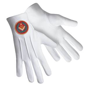 2025 Master Mason Blue Lodge Gants Pur Coton avec Couronne de Patch Rouge Francs-Maçons OEM Entrevu Maçonnique Regalia pour Scènes Extérieures - Product Image 3